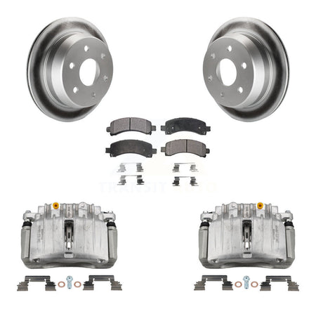 Rear Brake Caliper Coat Rotors Semi-Metallic Pad Kit For 02 Chevrolet Avalanche 1500 4WD KCG-100095P