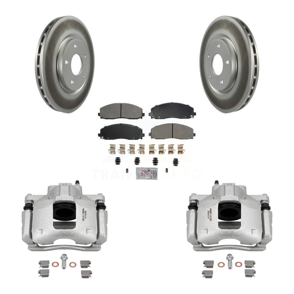 Front Disc Brake Caliper Coat Rotors Semi-Metallic Pad Kit For Volkswagen Routan Ram C/V KCG-100096N