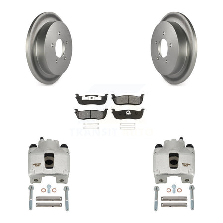 Rear Disc Brake Caliper Coated Rotors And Semi-Metallic Pads Kit For Lincoln Blackwood KCG-100096S