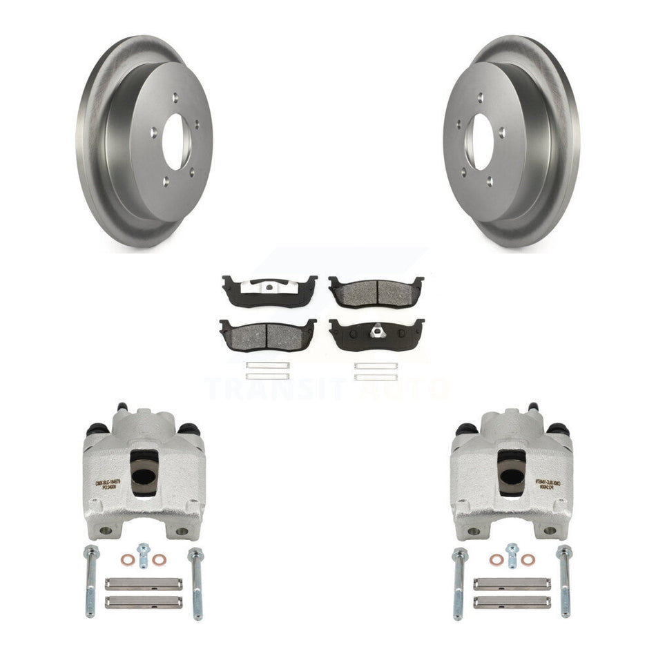 Rear Disc Brake Caliper Coated Rotors And Semi-Metallic Pads Kit For Lincoln Blackwood KCG-100096S