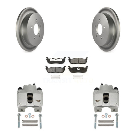 Rear Disc Brake Caliper Coated Rotors And Semi-Metallic Pads Kit For Lincoln Blackwood KCG-100097S