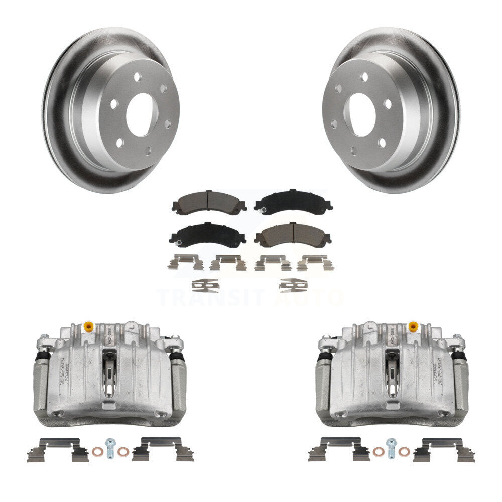 Rear Disc Brake Caliper Coat Rotors Ceramic Pad Kit For 2002 Chevrolet Suburban 1500 4WD KCG-100099C