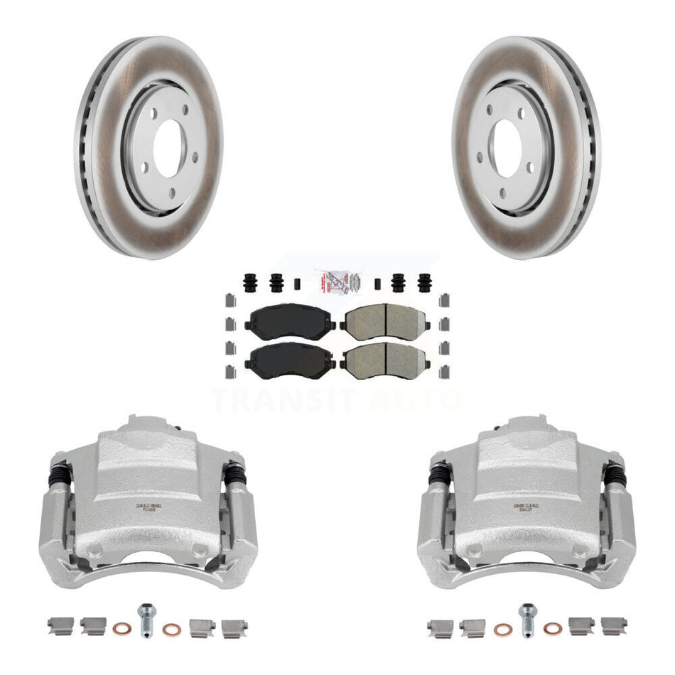 Front Brake Caliper Coat Rotors Semi-Metallic Pad Kit For Dodge Caravan Grand Chrysler & KCG-100099N