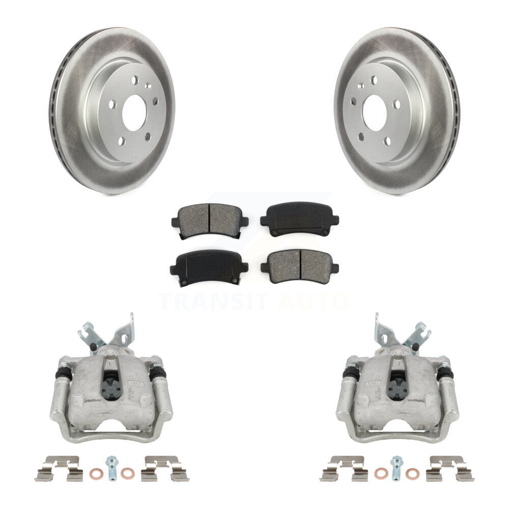 Rear Disc Brake Caliper Coat Rotor & Semi-Metallic Pad Kit For Buick Regal LaCrosse 2.4L KCG-100099S