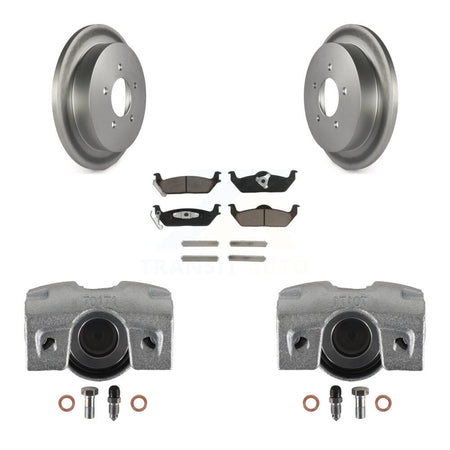 Rear Disc Brake Caliper Coated Rotors And Ceramic Pads Kit For 2004 Ford F-150 With 5 Lug Wheels 11th Digit Of Vin Is C KCG-100100C by Transit Auto