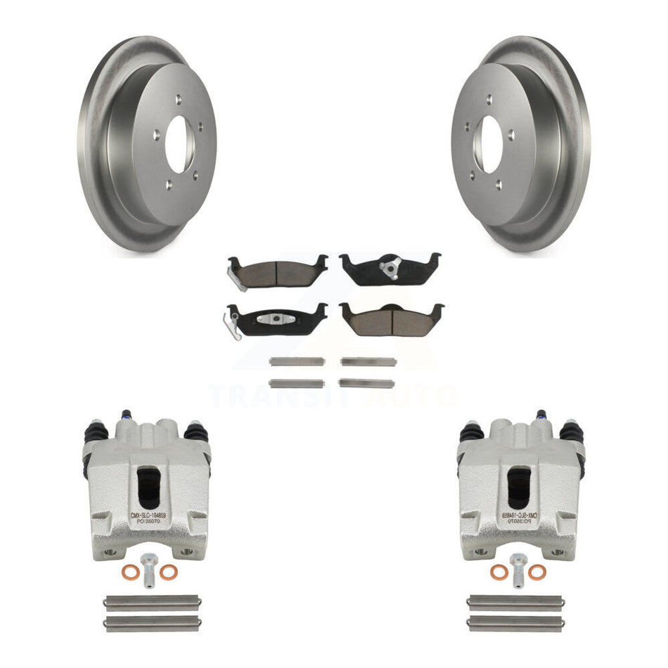 Rear Disc Brake Caliper Coated Rotors And Ceramic Pads Kit For 2004 Ford F-150 With 5 Lug Wheels 11th Digit Of Vin Is C KCG-100100C