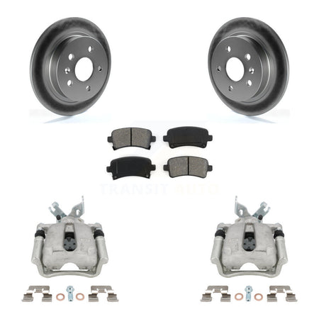 Rear Brake Caliper Coat Rotor & Semi-Metallic Pad Kit For Buick Regal LaCrosse Chevrolet KCG-100101S