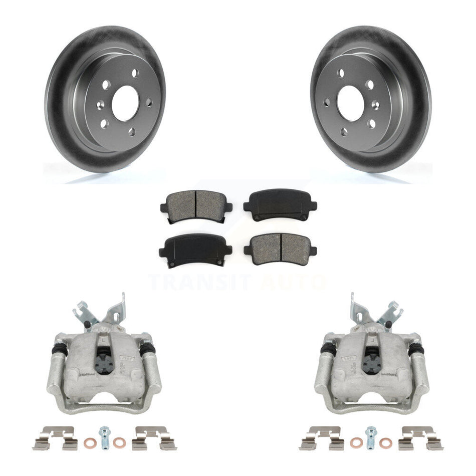 Rear Brake Caliper Coat Rotor & Semi-Metallic Pad Kit For Buick Regal LaCrosse Chevrolet KCG-100101S