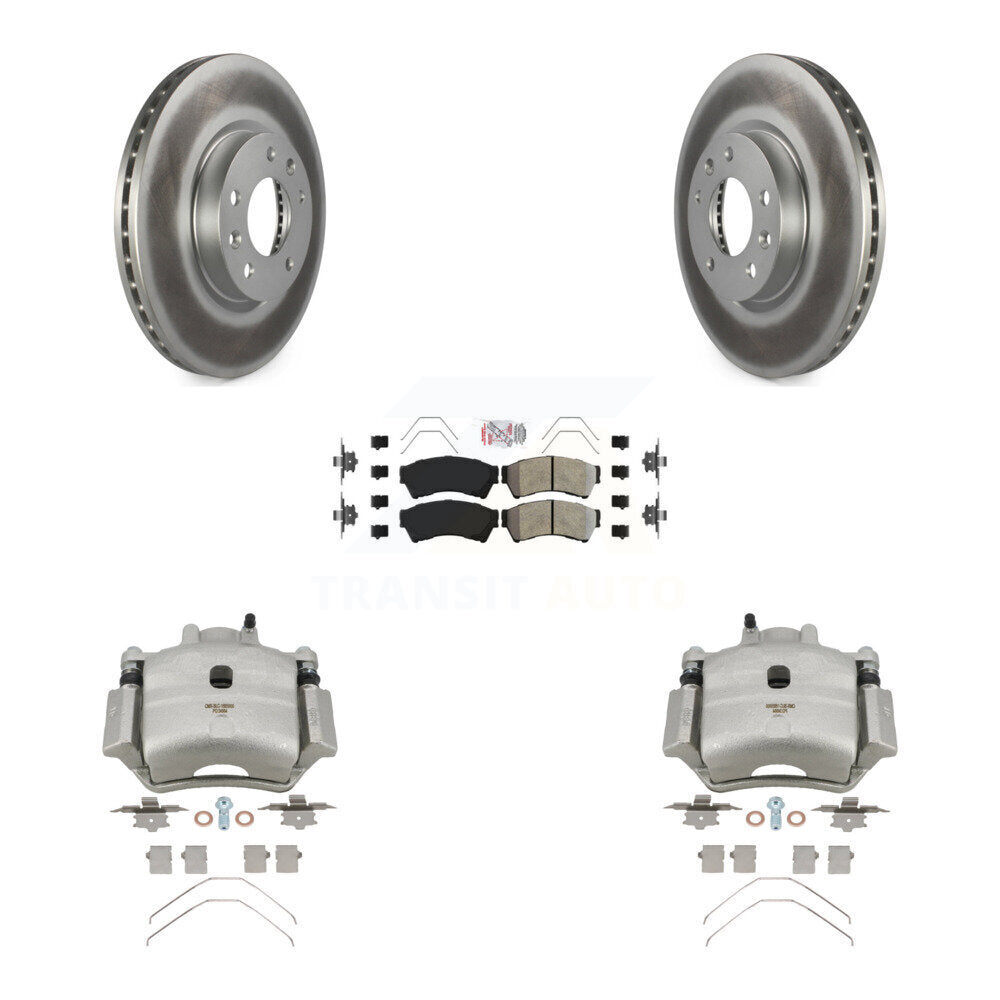 Front Brake Caliper Coat Rotor Semi-Metallic Pad Kit For Ford Fusion Mazda 6 Lincoln MKZ KCG-100103N