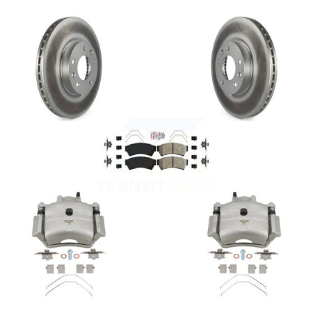 Front Brake Caliper Coat Rotor Semi-Metallic Pad Kit For Ford Fusion Mazda 6 Lincoln MKZ KCG-100103N