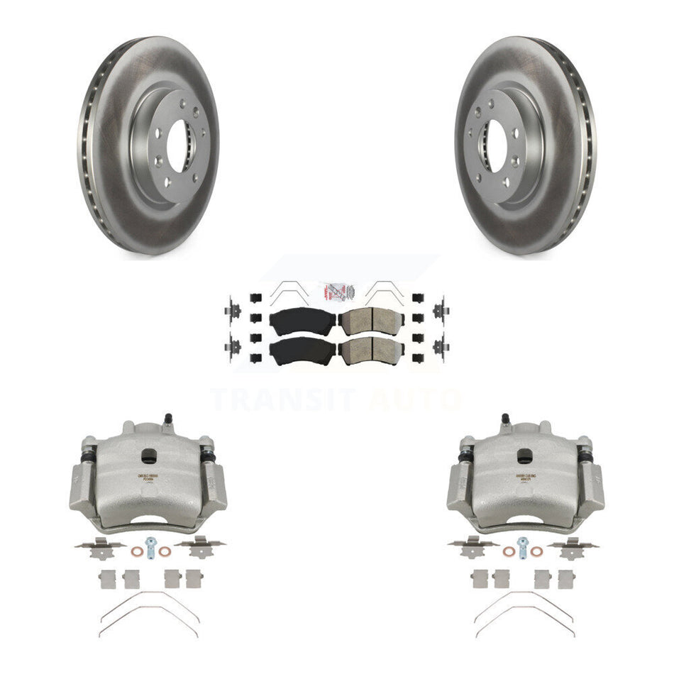 Front Brake Caliper Coat Rotor Semi-Metallic Pad Kit For Ford Fusion Mazda 6 Lincoln MKZ KCG-100103N