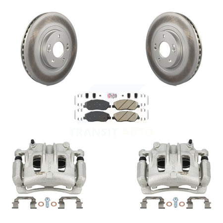 Front Brake Caliper Coat Rotors & Ceramic Pad Kit For 2013-2016 Hyundai Santa Fe XL 3.3L KCG-100105N