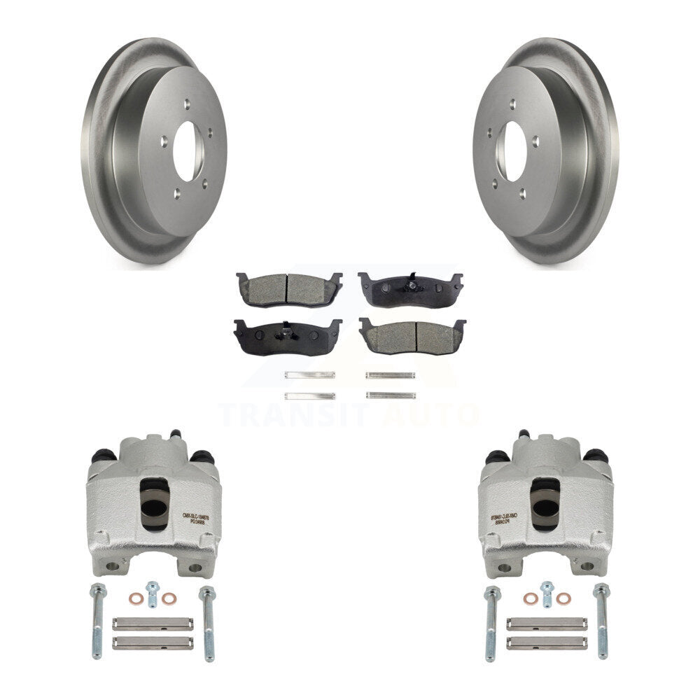 Rear Disc Brake Caliper Coated Rotors And Semi-Metallic Pads Kit For Lincoln Blackwood KCG-100105P