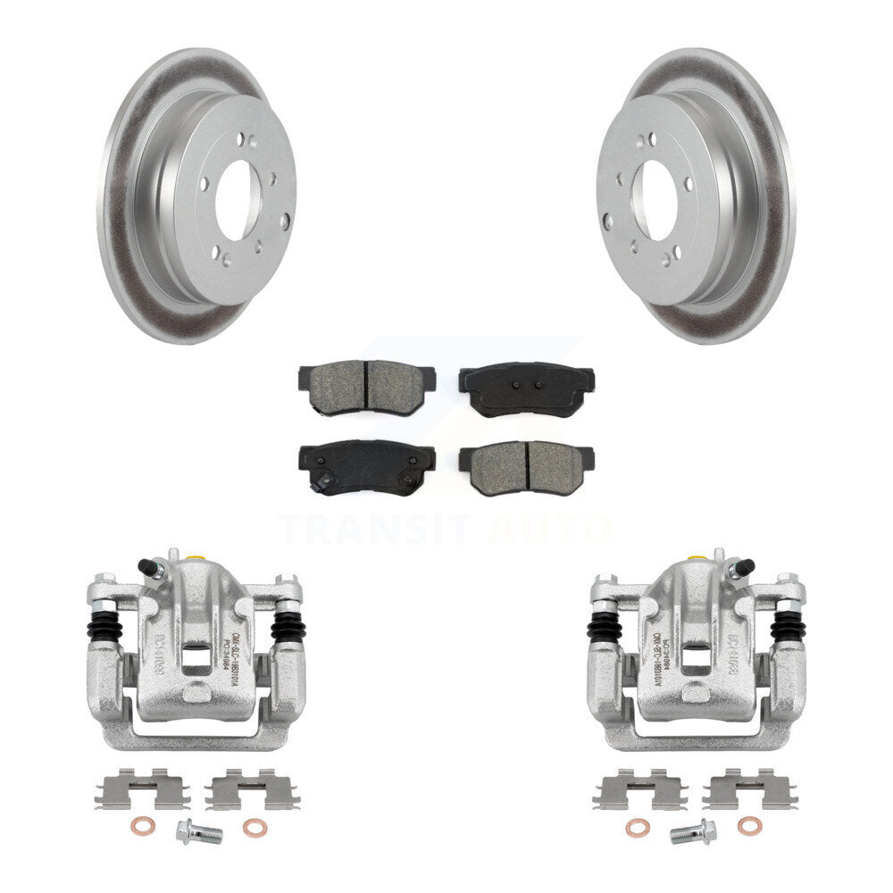 Rear Disc Brake Caliper Coated Rotors And Semi-Metallic Pads Kit For Hyundai Azera KCG-100106S