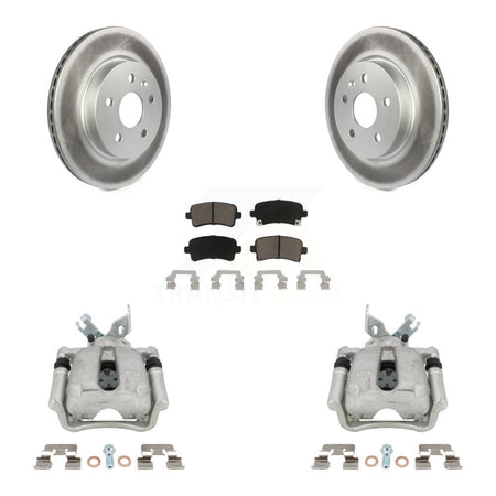 Rear Disc Brake Caliper Coated Rotors And Ceramic Pads Kit For Buick Regal LaCrosse 2.4L KCG-100107C