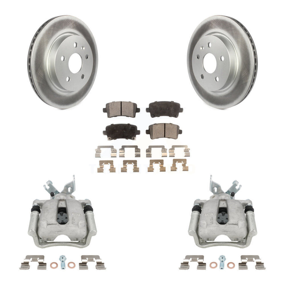 Rear Disc Brake Caliper Coat Rotor & Semi-Metallic Pad Kit For Buick Regal LaCrosse 2.4L KCG-100107P