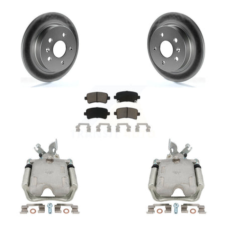 Rear Disc Brake Caliper Coated Rotors And Ceramic Pads Kit For Buick LaCrosse Regal With Solid Rotor KCG-100108C by Transit Auto