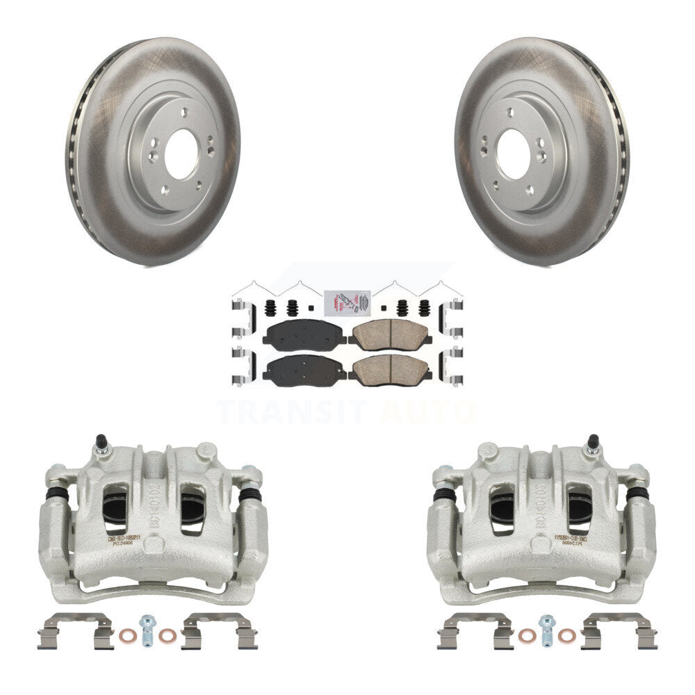 Front Disc Brake Caliper Coated Rotors And Ceramic Pads Kit For Hyundai Santa Fe XL KCG-100108N