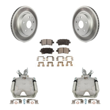 Rear Disc Brake Caliper Coated Rotors And Semi-Metallic Pads Kit For Chevrolet Impala Buick LaCrosse Malibu Regal Cadillac XTS KCG-100108P by Transit Auto