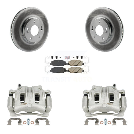 Front Disc Brake Caliper Coated Rotor And Ceramic Pad Kit For 2007-2009 Hyundai Santa Fe KCG-100109N