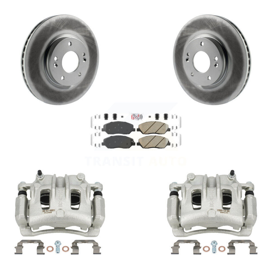 Front Disc Brake Caliper Coated Rotor And Ceramic Pad Kit For 2007-2009 Hyundai Santa Fe KCG-100109N
