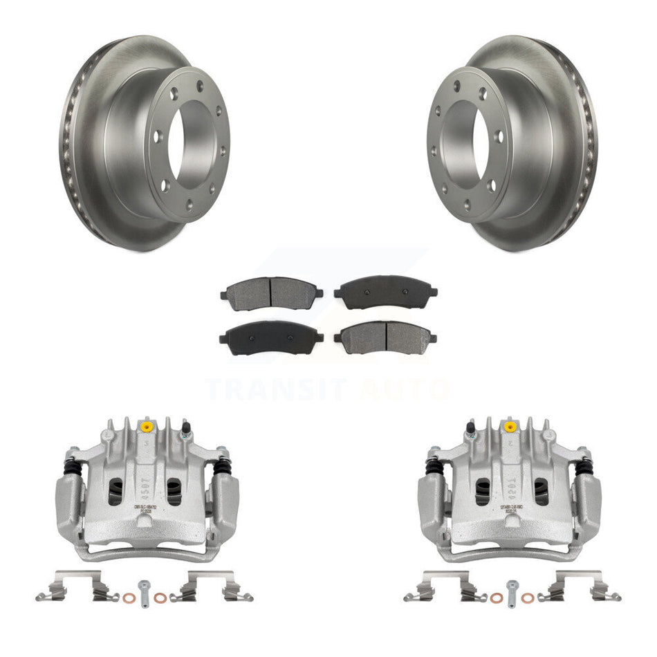 Rear Disc Brake Caliper Coated Rotors And Semi-Metallic Pads Kit For Ford Excursion KCG-100109S