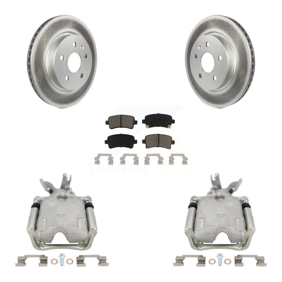 Rear Disc Brake Caliper Coated Rotors And Ceramic Pads Kit For 2014-2015 Chevrolet Malibu 2.0L with Turbocharged With 17" Factory Wheels KCG-100110C by Transit Auto