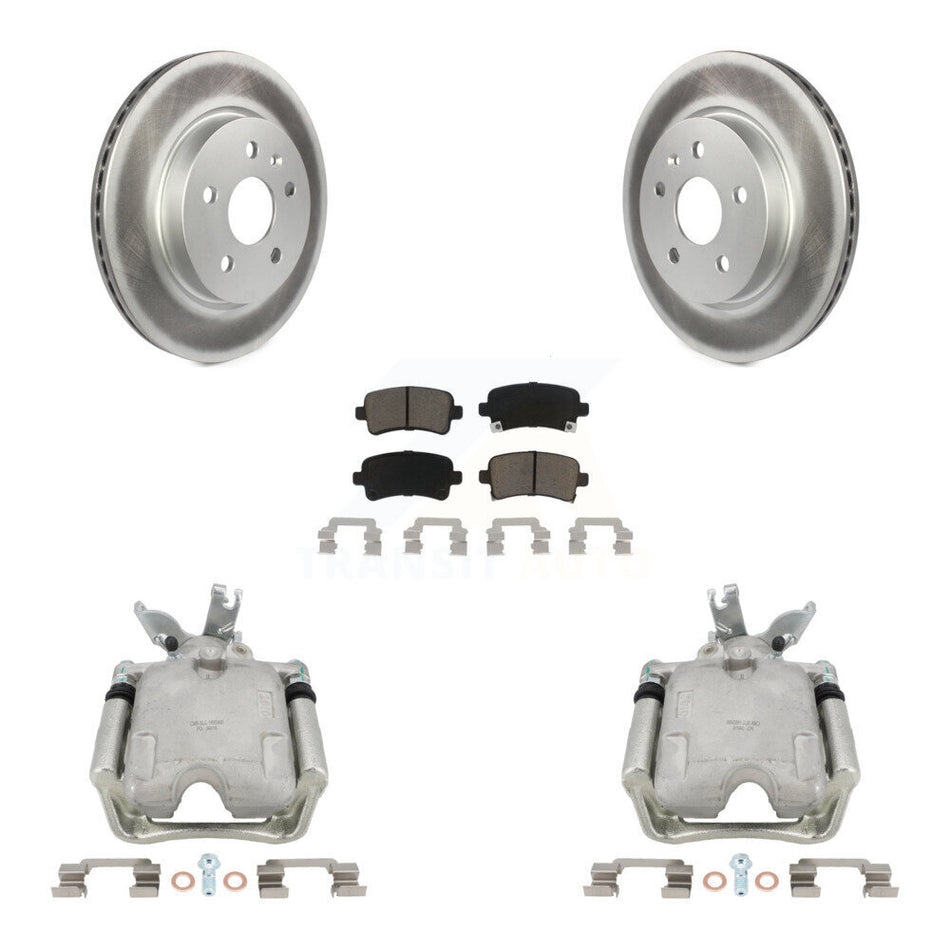 Rear Disc Brake Caliper Coated Rotors And Ceramic Pads Kit For 2014-2015 Chevrolet Malibu 2.0L with Turbocharged With 17" Factory Wheels KCG-100110C