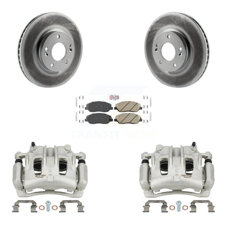 Front Disc Brake Caliper Coated Rotor And Ceramic Pad Kit For 2007-2009 Hyundai Santa Fe KCG-100110N