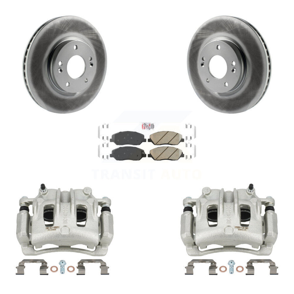 Front Disc Brake Caliper Coated Rotor And Ceramic Pad Kit For 2007-2009 Hyundai Santa Fe KCG-100110N