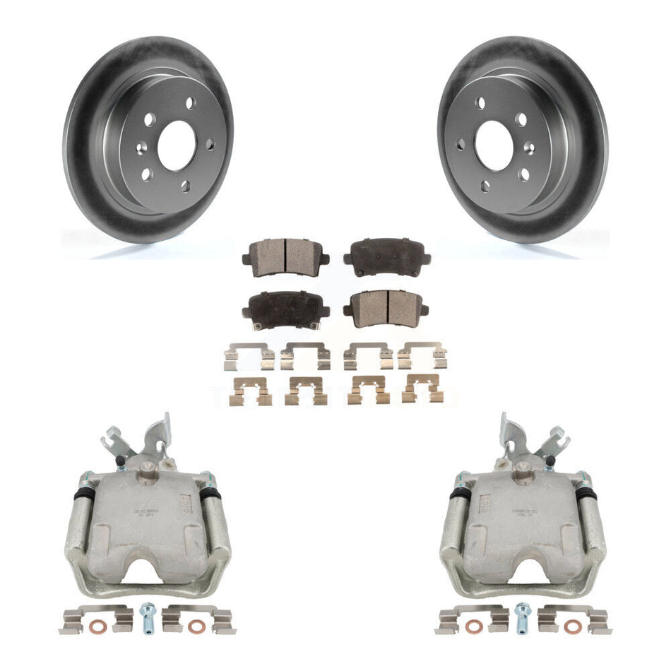 Rear Disc Brake Caliper Coated Rotors And Semi-Metallic Pads Kit For Buick LaCrosse Regal With Solid Rotor KCG-100110P