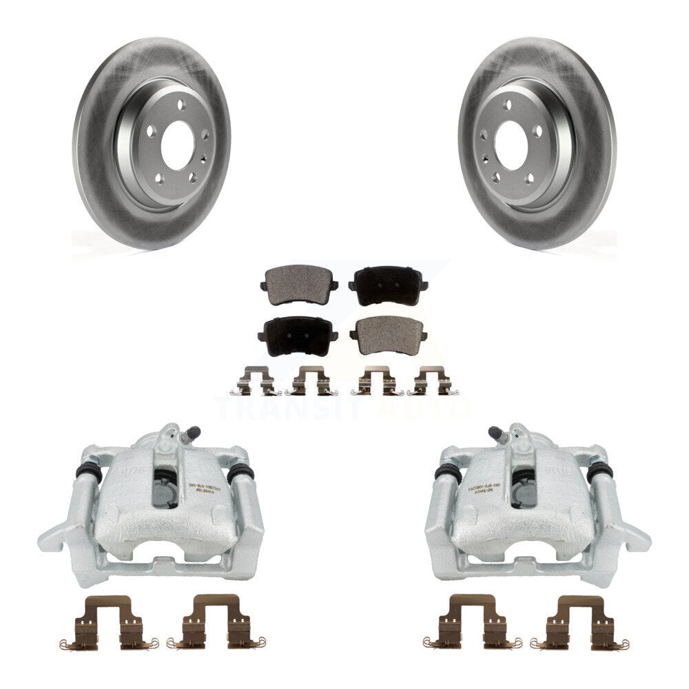 Rear Disc Brake Caliper Coated Rotors And Ceramic Pads Kit For Audi Q5 A4 Quattro A5 KCG-100110T by Transit Auto