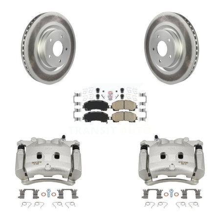 Front Disc Brake Caliper Coated Rotors And Ceramic Pads Kit For INFINITI Q50 QX50 Q60 KCG-100111N