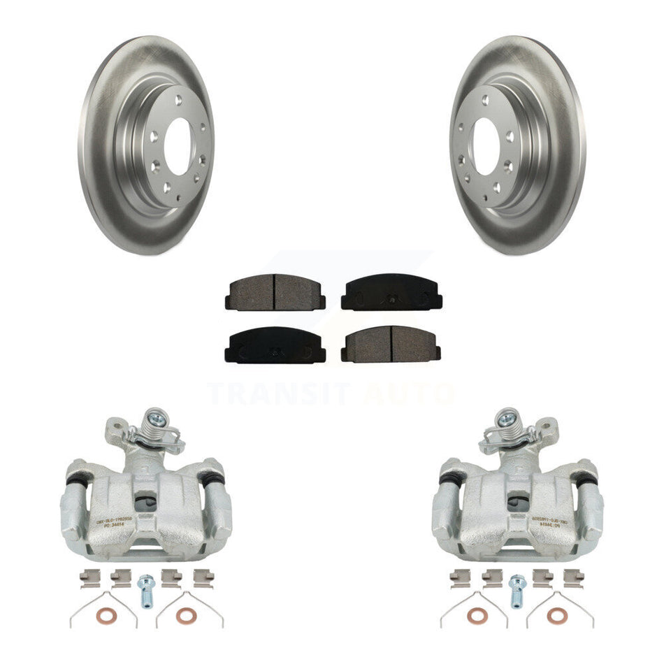Rear Disc Brake Caliper Coated Rotors And Semi-Metallic Pads Kit For 2003-2005 Mazda 6 KCG-100111S