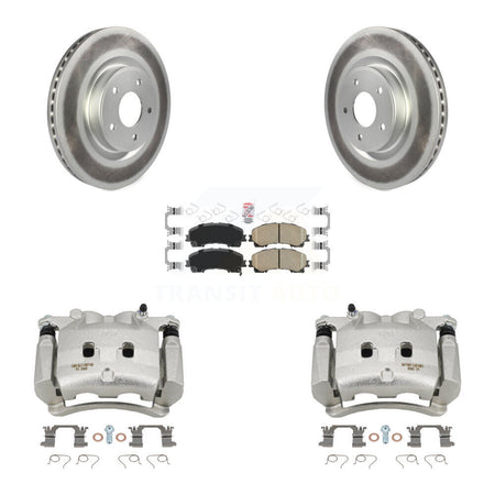 Front Disc Brake Caliper Coated Rotors And Ceramic Pads Kit For INFINITI Q50 QX50 Q60 KCG-100112N