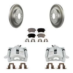 Rear Disc Brake Caliper Coated Rotors And Ceramic Pads Kit For 2009 Audi A4 Quattro Sedan Wagon With 288mm Diameter Rotor KCG-100112T