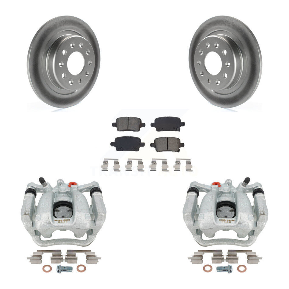 Rear Disc Brake Caliper Coated Rotors And Semi-Metallic Pads Kit For Buick LaCrosse Regal TourX KCG-100113S by Transit Auto