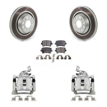 Rear Disc Brake Caliper Coated Rotors And Ceramic Pads Kit For 2009 Volkswagen Passat CC KCG-100113T