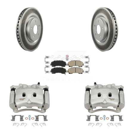 Front Disc Brake Caliper Coated Rotors And Ceramic Pads Kit For Nissan Rogue KCG-100115N