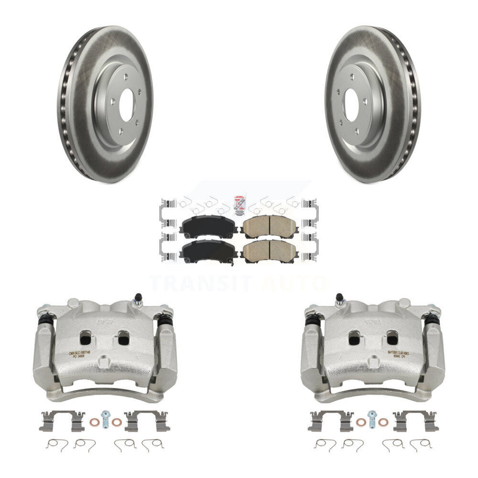 Front Disc Brake Caliper Coated Rotors And Ceramic Pads Kit For Nissan Rogue KCG-100115N