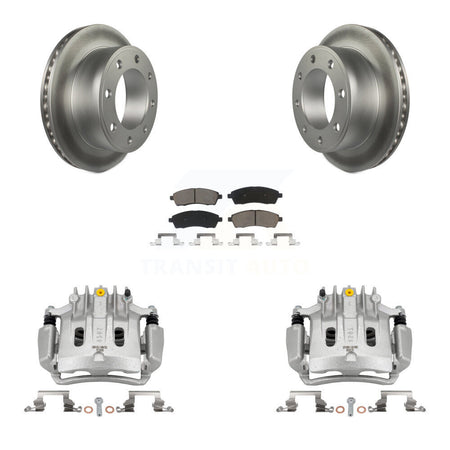 Rear Disc Brake Caliper Coated Rotors And Ceramic Pads Kit For Ford Excursion KCG-100116C