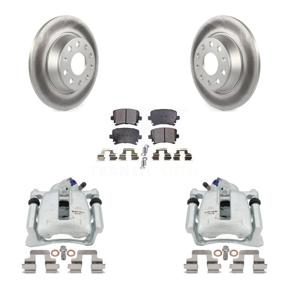 Rear Disc Brake Caliper Coated Rotors And Ceramic Pads Kit For Volkswagen Tiguan CC KCG-100116T
