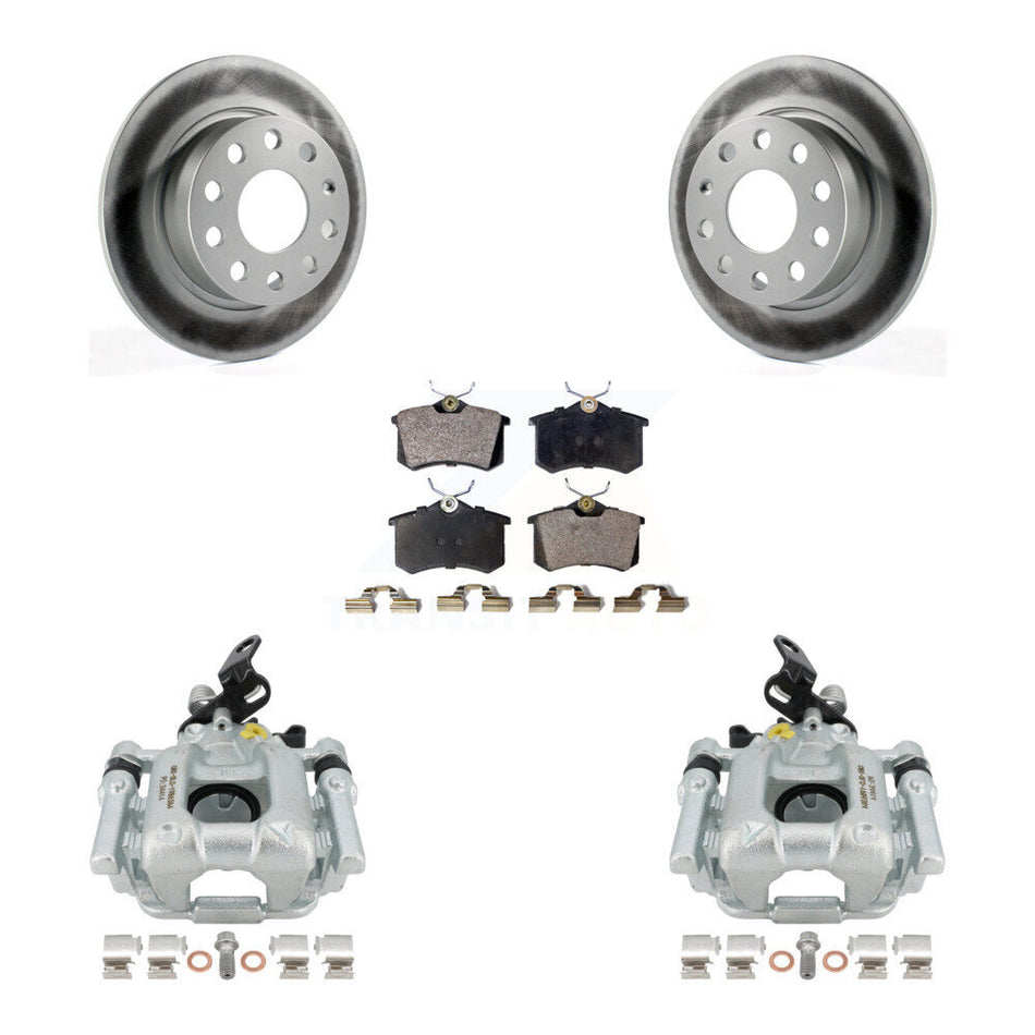 Rear Disc Brake Caliper Coated Rotors And Ceramic Pads Kit For 2010 Audi A3 GAS engine With 253mm Diameter Rotor KCG-100117T