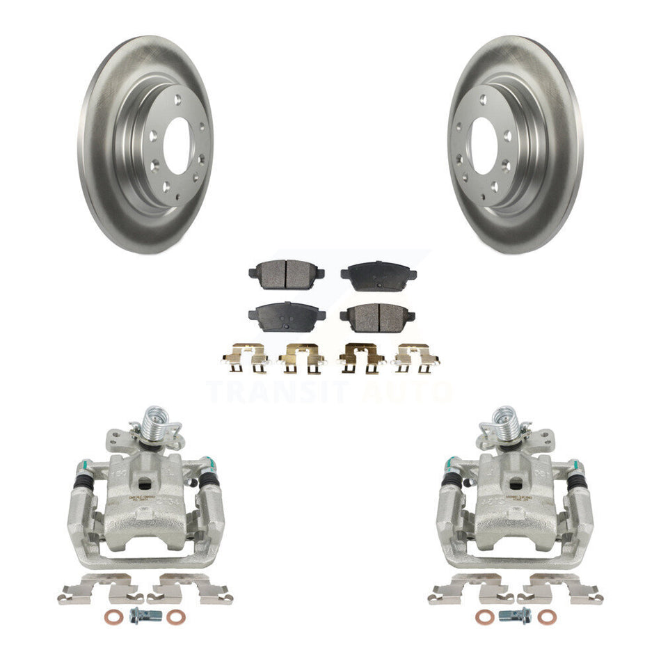 Rear Disc Brake Caliper Coated Rotors And Semi-Metallic Pads Kit For Ford Fusion Mazda 6 Lincoln MKZ Mercury Milan Zephyr KCG-100118P