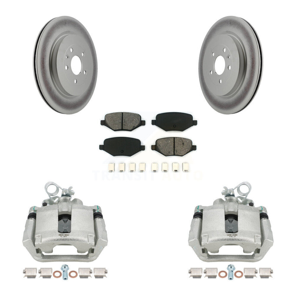 Rear Brake Caliper Coat Rotor Semi-Metallic Pad Kit For Ford Explorer Police Interceptor KCG-100118S