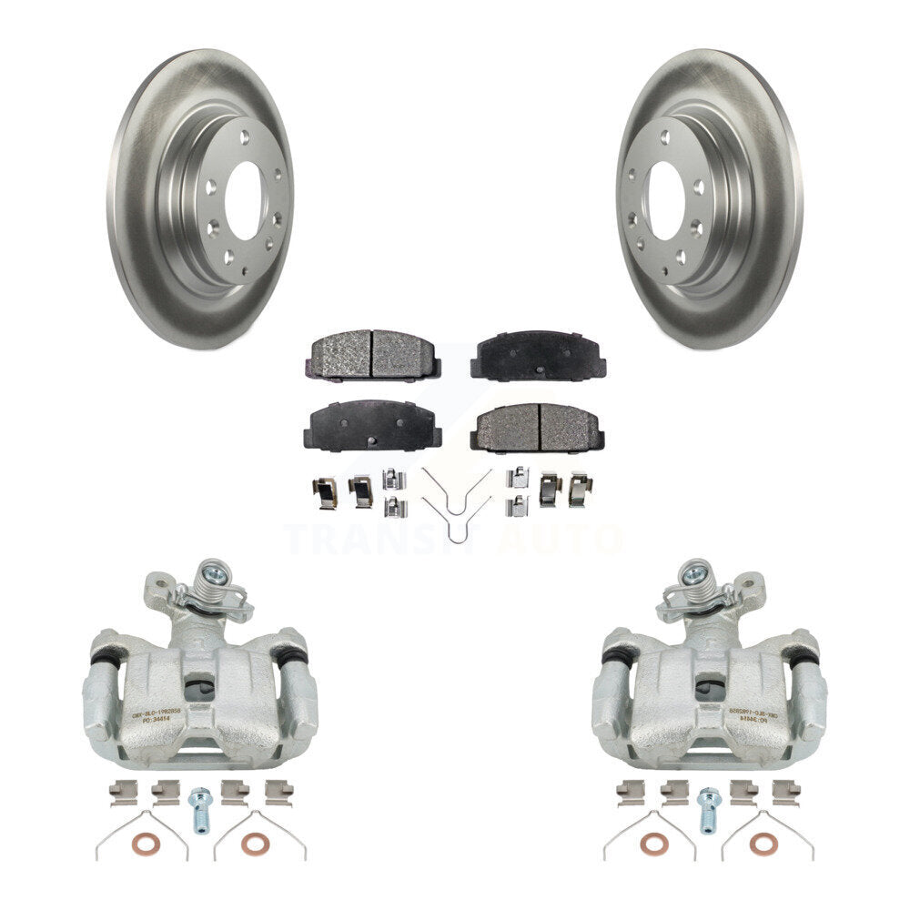 Rear Disc Brake Caliper Coated Rotors And Semi-Metallic Pads Kit For 2003-2005 Mazda 6 KCG-100119P by Transit Auto