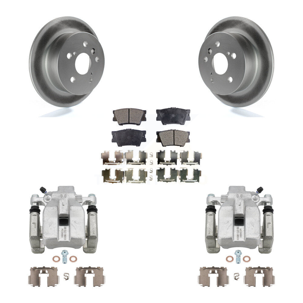 Rear Brake Caliper Coat Rotors Semi-Metallic Pad Kit For Toyota Camry Lexus ES350 Avalon KCG-100120P