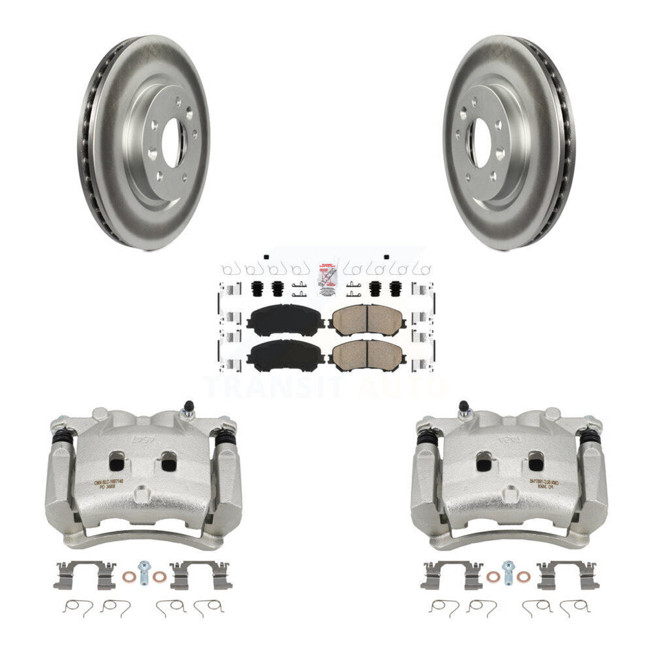 Front Brake Caliper Coat Rotors Ceramic Pad Kit For Nissan Rogue Without 3rd Row Seating KCG-100121N