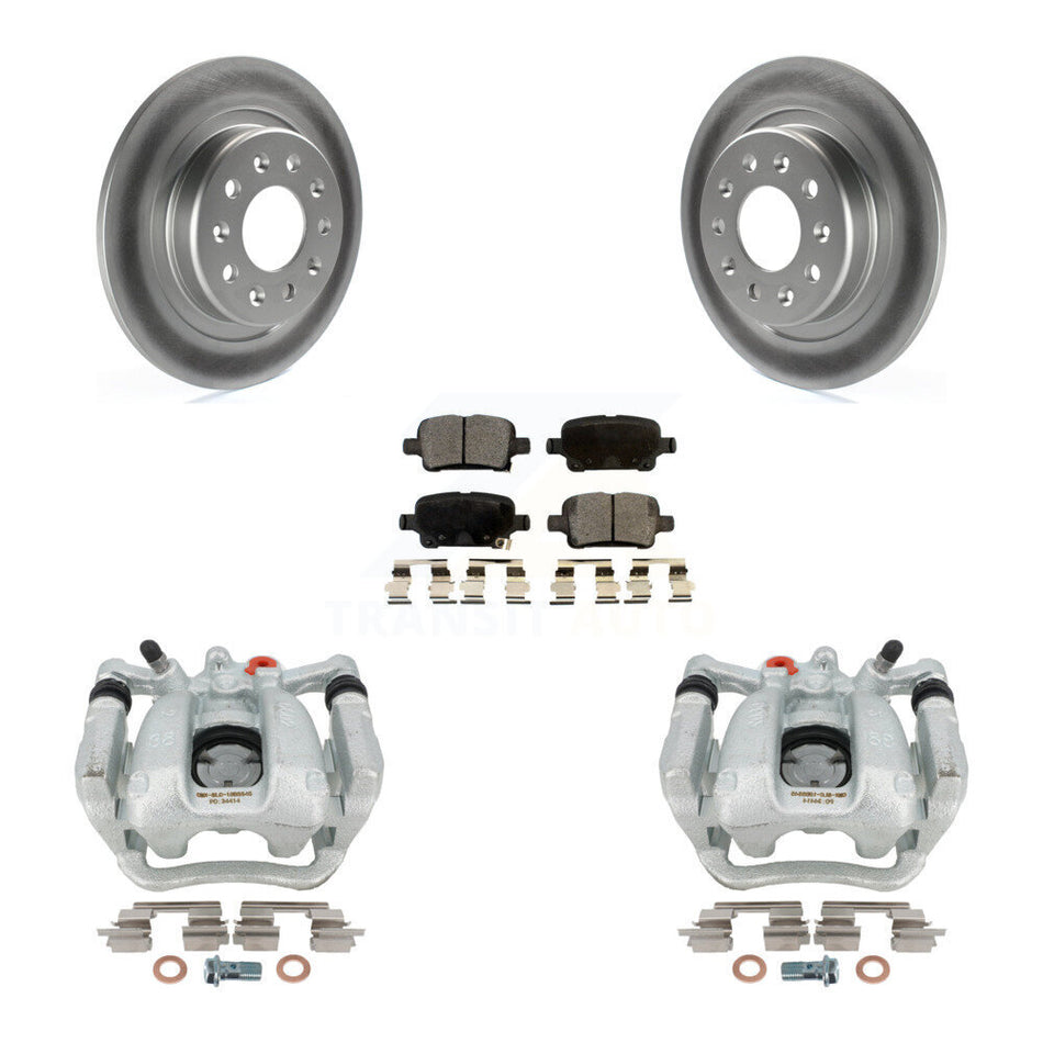 Rear Disc Brake Caliper Coated Rotors And Semi-Metallic Pads Kit For Buick LaCrosse Regal TourX KCG-100121P