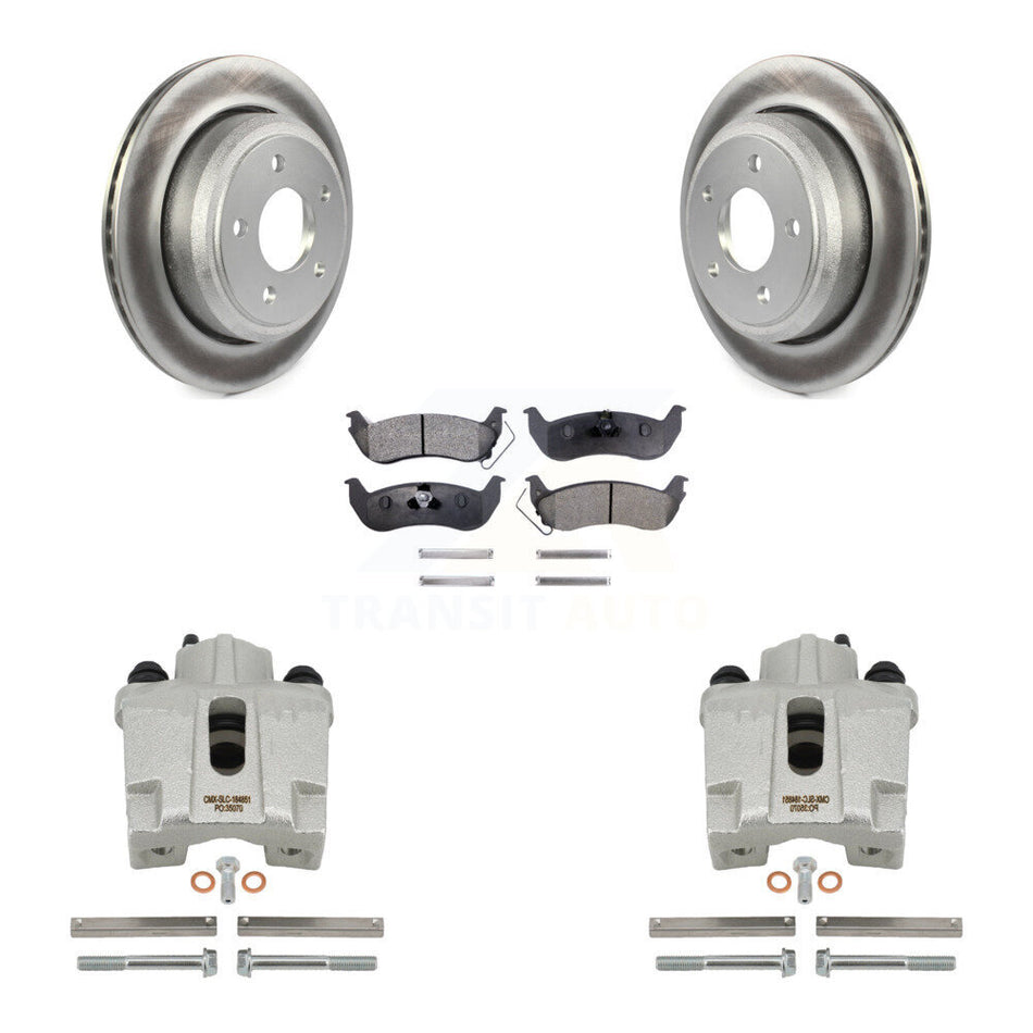 Rear Disc Brake Caliper Coated Rotors And Ceramic Pads Kit For 2010-2011 Ford Ranger KCG-100121T